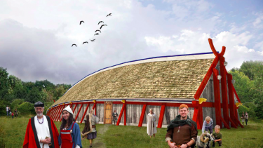 Vikinger farver maling fortid gammel kongehal lejre sagnland