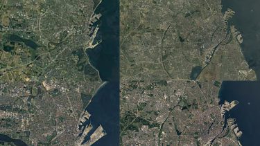 Map, Denmark, Aarhus, Copenhagen, København Google Earth Engine Timelapse