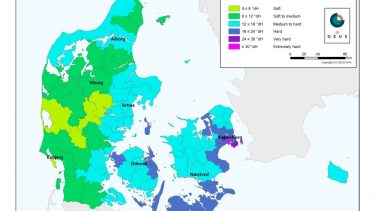 hårdt vand, børneeksem, danmark, kort