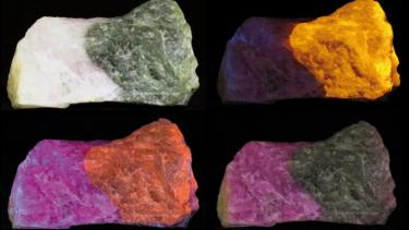 sodalit svovlholdig hackmanit kemi geologi mineraler mineralogi Grønland Norge fotokromatisme farveskift sten bjergart chloratomer natrium-atomer falskmøntneri UV-lys