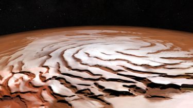 Mars nordpol rummet is sne