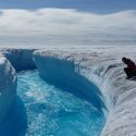 Grønland afsmeltning vandmasser indlandsis iskappe smeltevand oversvømmelse Watson-floden bro tundra vandafledning data beregning afværge opvarmning klima effekt rand kanaler strøm overfladeafsmeltning GEUS
