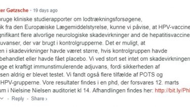 Peter Gøtzsche, HPV-vaccine, HPV-vacciner, tvivl, POTS, CRPS