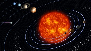 solsystem planet NASA animation størrelsesforhold