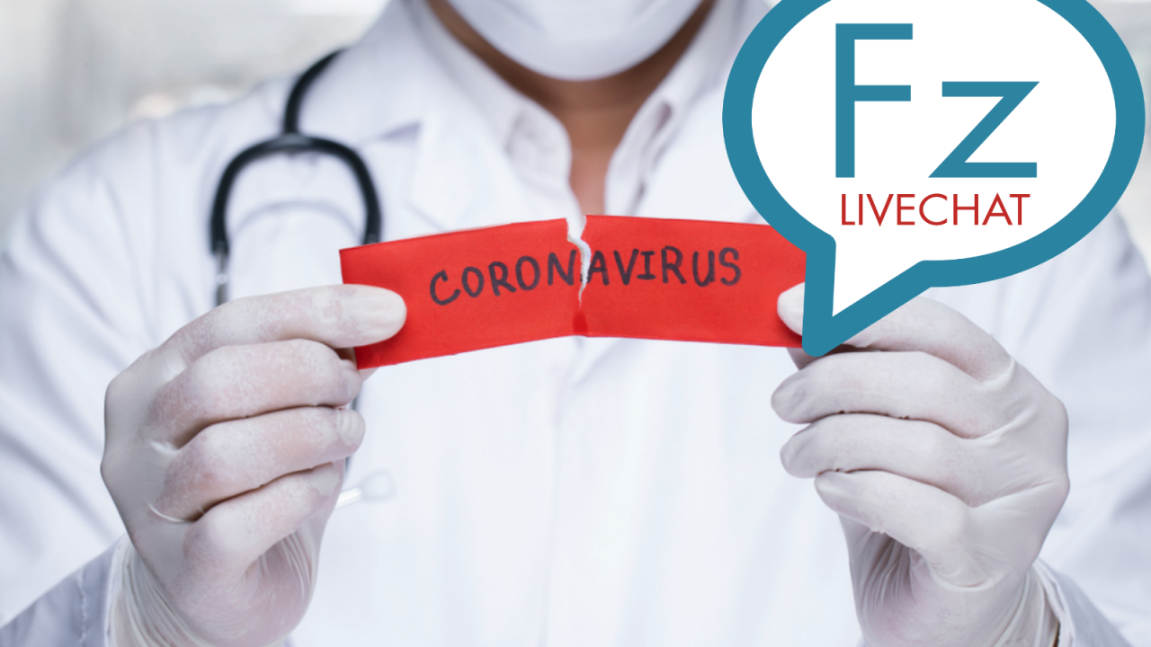 Coronavirus livechat stil spørgsmål om COVID-19