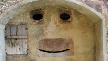 Pareidolia ansigt væg glad