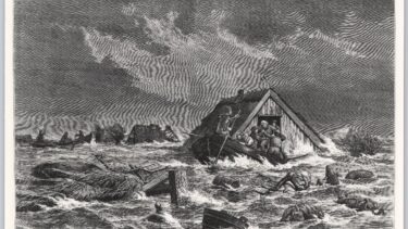 Illustration af stormfloden 13. november 1872