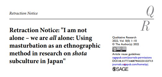 retraction notice  i am not alone we are all alone Karl Andersson shota studie tilbagetrukket Qualitative Research