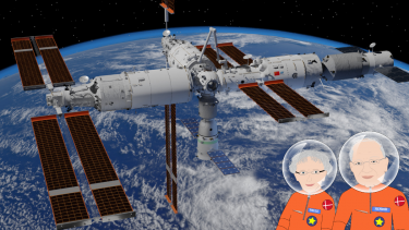 Tiangong-rumstationen med det nye Mengtian-modul