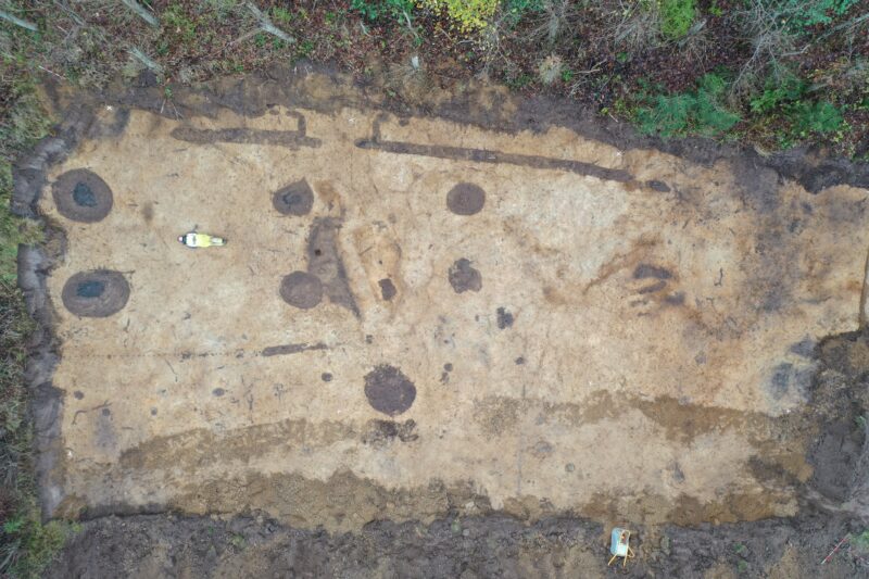 En udgravning af en tidligere vikingehal i Nordjylland