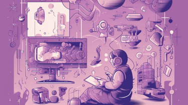 Illustration af tilstedeværelse digitalt og i virkeligheden