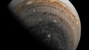 Billede af Jupiter taget af rumsonden Juno i 2019