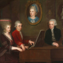 Mozart med sin søster og far ved klaver