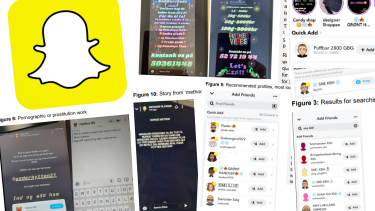 Et uddrag af screenshots fra ny rapport, der viser, hvor nemt det er at skaffe stoffer på Snapchat