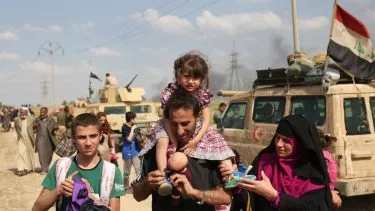 Familie på flugt fra Mosul og Islamisk Stat, maj 2017.