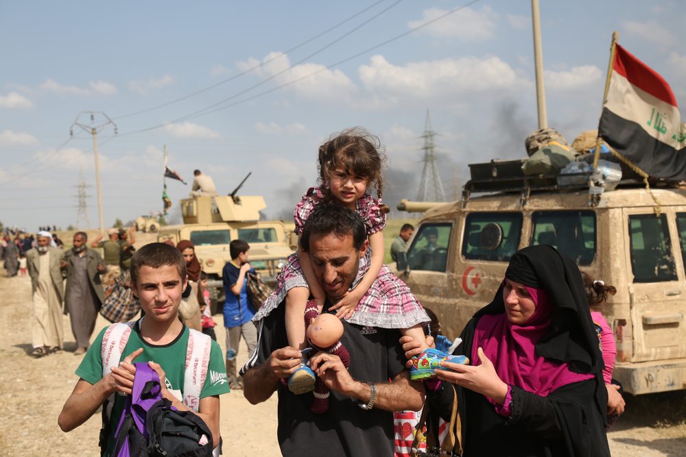 Familie på flugt fra Mosul og Islamisk Stat, maj 2017.