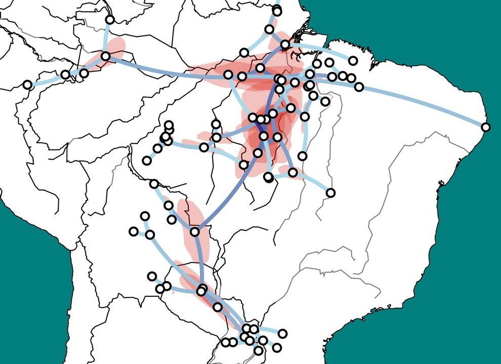 Kort over sprog fra Tupí-guaraní-gruppen