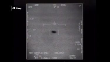 UFO filmet af det amerikanske militær, sort-hvidt foto