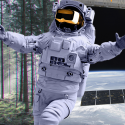 Astronaut med VR briller