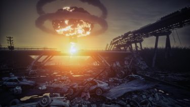 En kunstners fortolkning af, hvordan det ser ud, når en atombombe går af