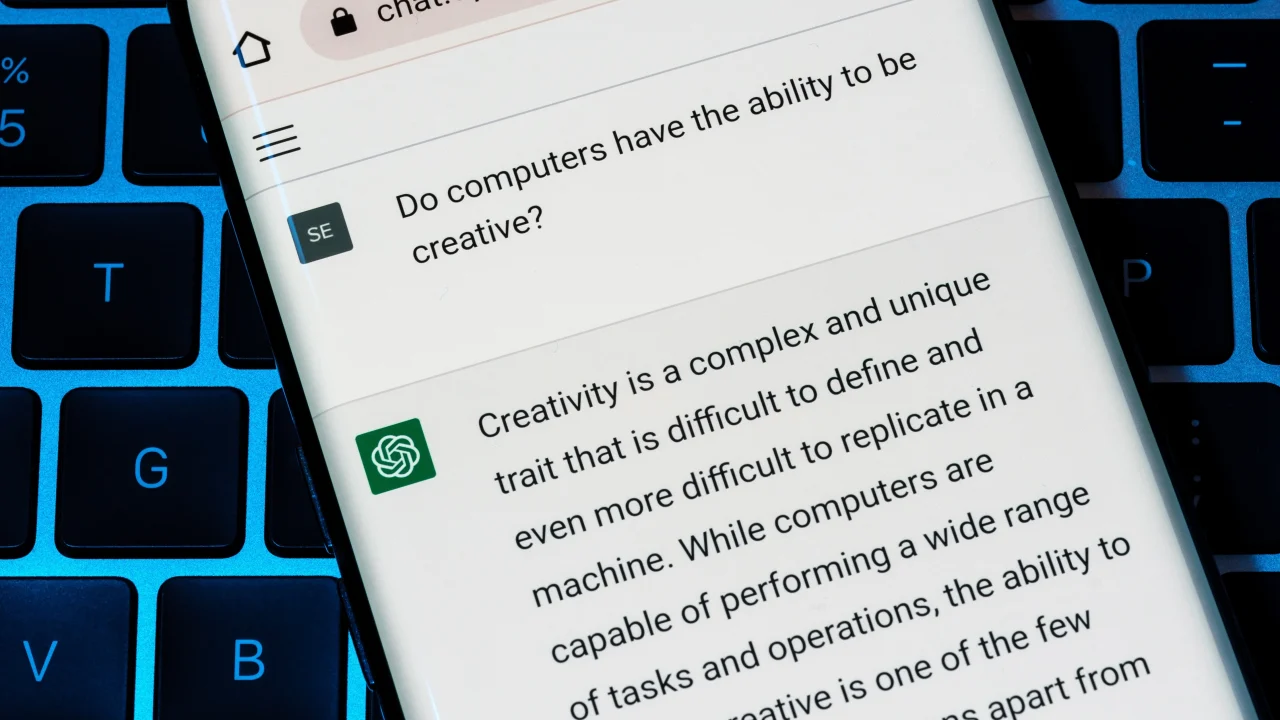 Chatgpt, der skriver om computeres mulighed for kreativitet