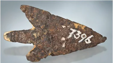 pilespids af jern fra meteorit