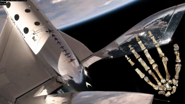 Homo naledi hånd i rummet med Virgin Galactic VSS Unity