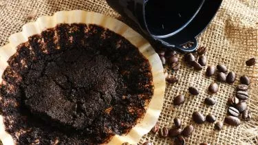 Kaffegrums i kaffefilter