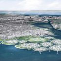En forudsigelse af, hvordan de ni kunstige øer i Køge Bugt kan tage sig ud. Hvis byggeriet bliver en realitet vel at mærke