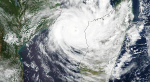 Cyklonen Ida på vej mod Mozambique og Zimbabwe i 2019.