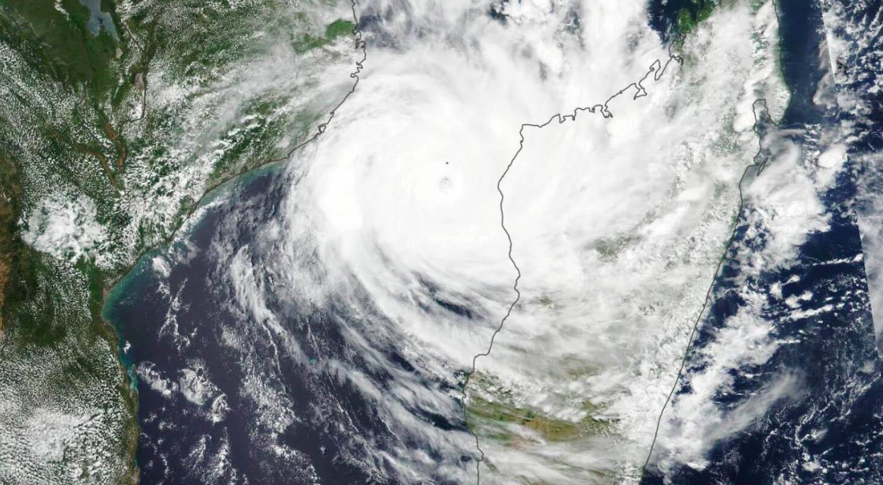 Cyklonen Ida på vej mod Mozambique og Zimbabwe i 2019.