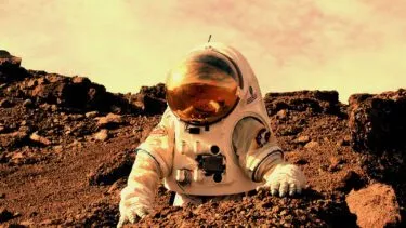 astronaut arbejder på mars
