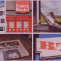 collage med fotos af medier