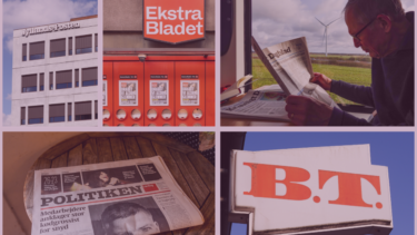 collage med fotos af medier