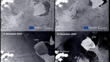 isbjerget a23a set fra satellit