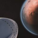 Spidsen af et rumskib, der nærmer sig Mars