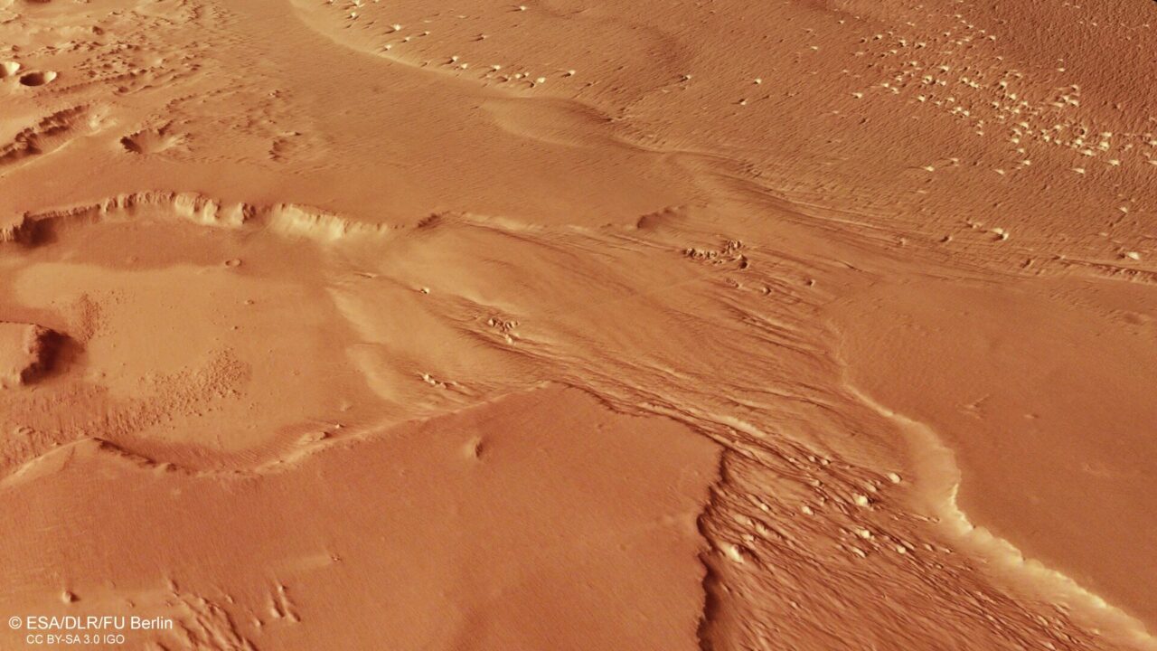 Billede af Medusae Fossae formationen ved Mars