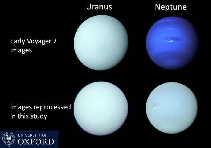 Fire billeder af planeterne Uranus og Neptun
