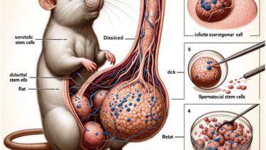 Et AI-genereret illustration af en rotte, hvor man ser dens dissekerede penis, der strækker sig længere end billedet