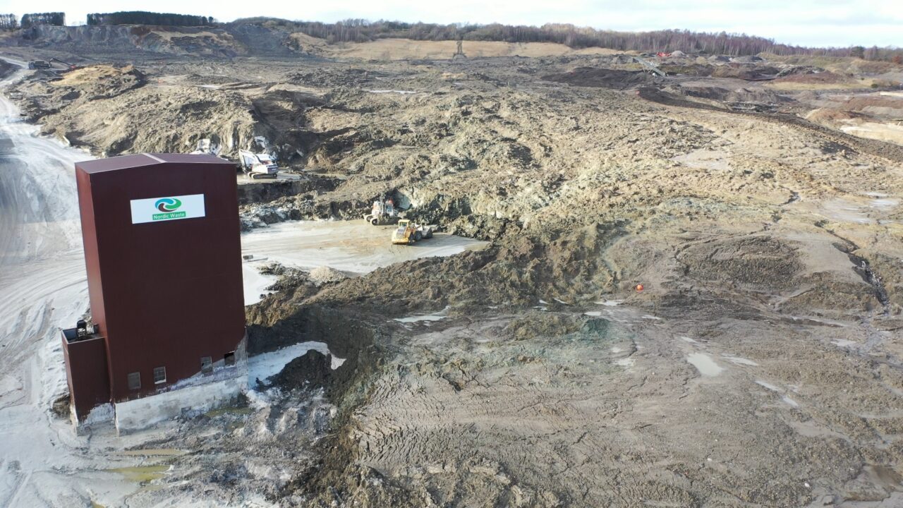 Dronefoto af området ved Nordic Waste i Randers Kommune