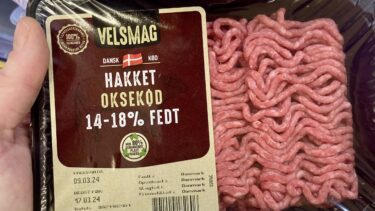 En pakke med 500 gram hakket oksekød
