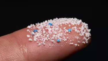 mikroplastik på finger