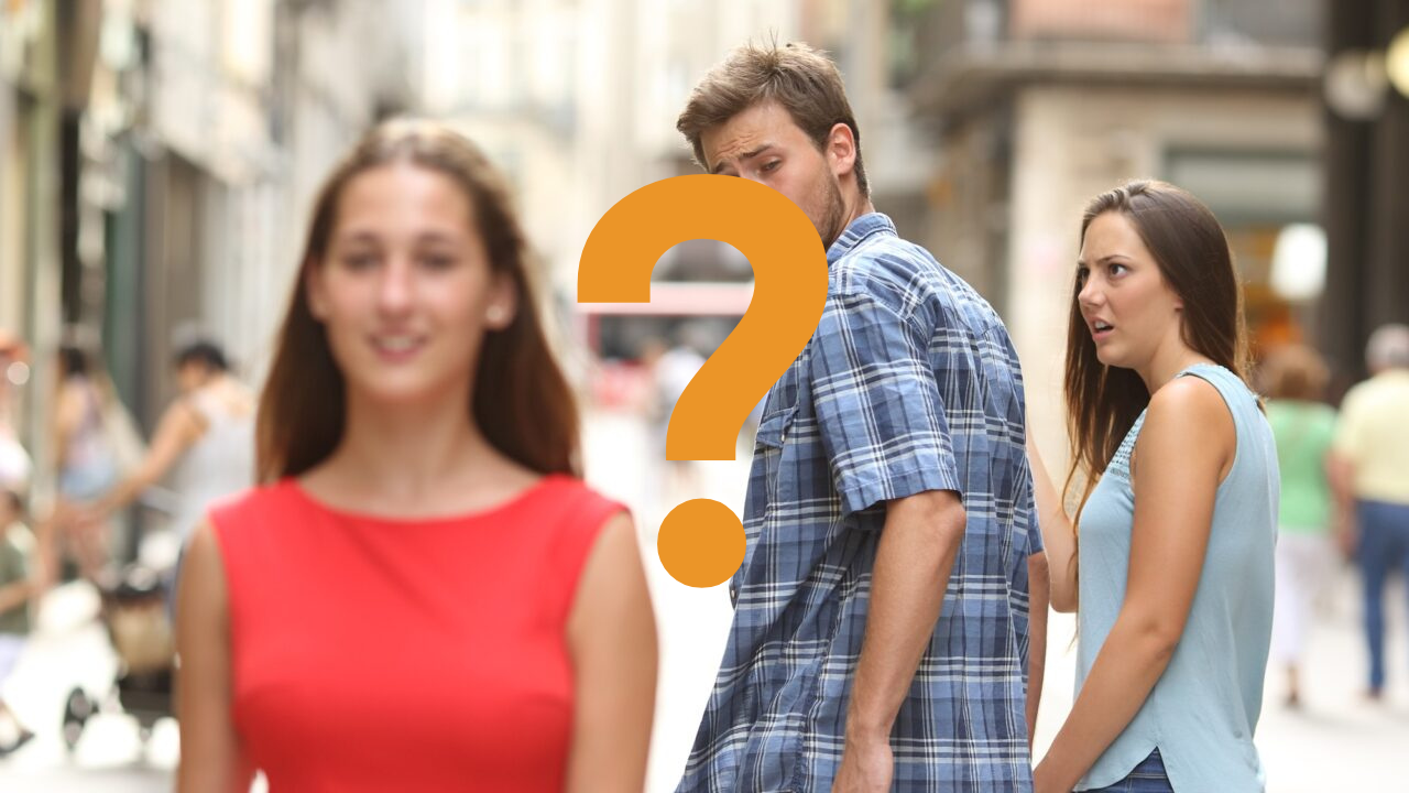 kendt meme af distraheret kæreste