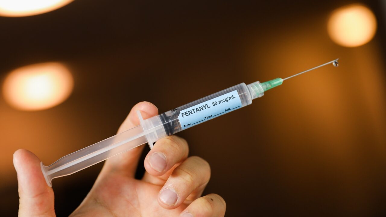 En sprøjte med fentanyl