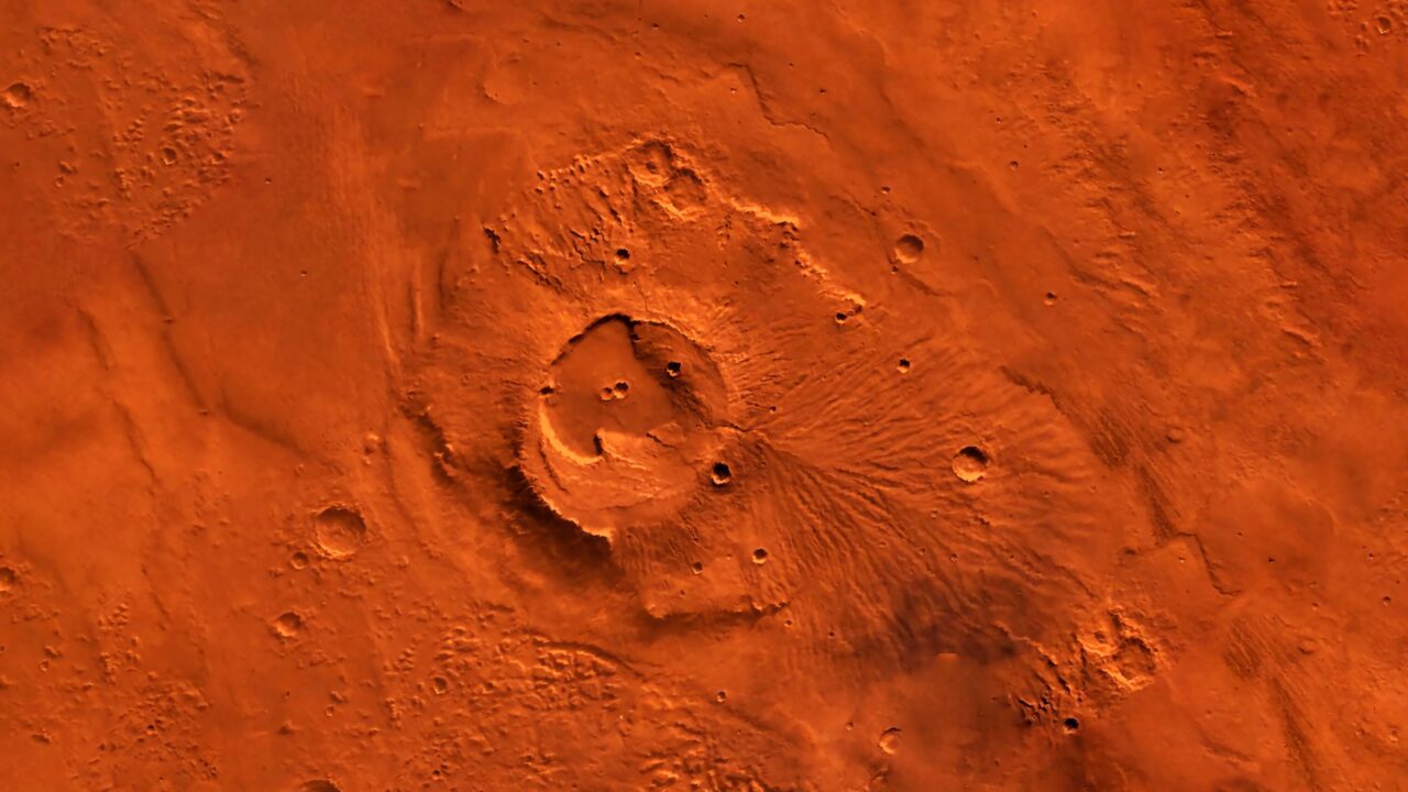 Krater på Mars' overflade