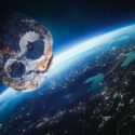 En illustration af en asteroide, der nærmer sig Jorden
