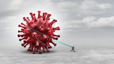 Metaforisk billede af senfølger af COVID-19.