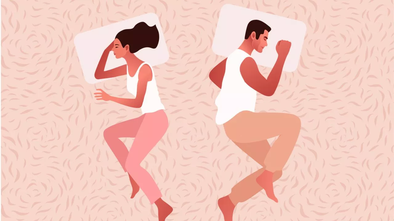 Illustration af par, der ligger ved siden af hinanden