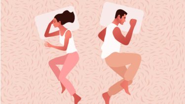Illustration af par, der ligger ved siden af hinanden