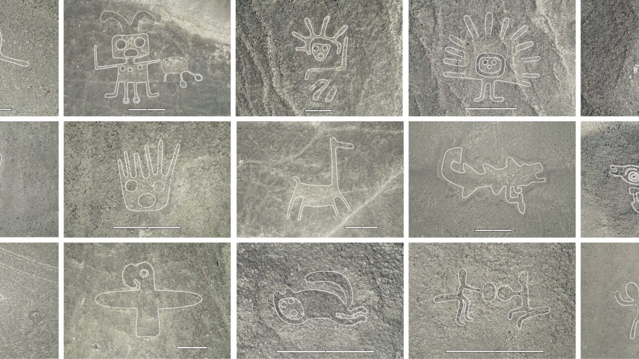 Her ses en masse geoglyffer
